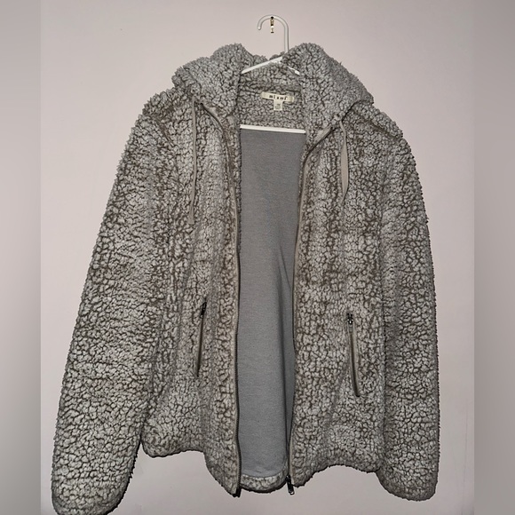 miami Jackets & Coats Miami Brand Grey Teddy Coat Poshmark